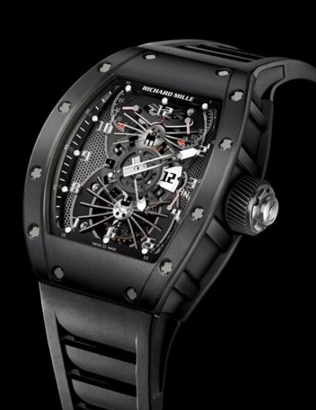 Review Richard Mille RM 022 Aerodyne Tourbillon Dual Time Zone Carbon mens watch replica